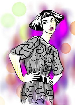 Pop Style Modeillustration von Janin F. Fashionillustrations