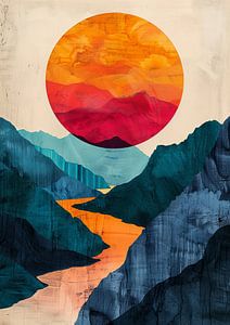 Mond Landschaft Natur Berge Expressionismus No 8