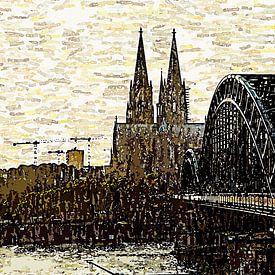 Köln Panorama Artstyle Malerei von Michael Bartsch