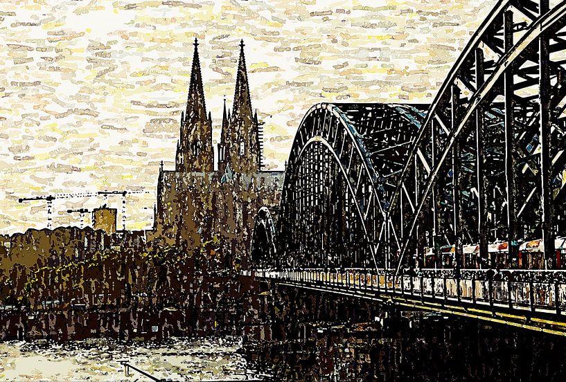 Cologne Panorama Artystyle Painting par Michael Bartsch