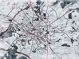 Map of Aarlen with the style 'White Winter' by Maporia