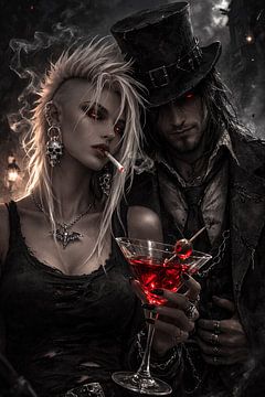 Gothic Vamp Paar von Happy Hype - Digitale Kunstwerkstatt