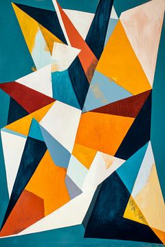 Geometrische abstractie in felle kleuren van Poster Art Shop