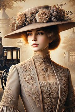 Belle Époque Grace - elegant woman in historical Parisian style