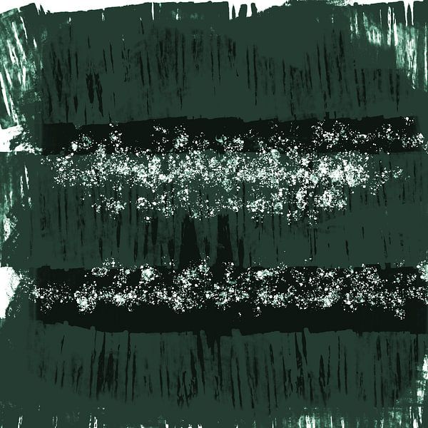 Abstrakte Stadt-/Straßendschungel-Landschaft. Grüne Formen und Linien I von Dina Dankers