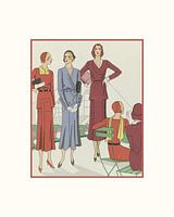 Parisian afternoon | Historic Art Deco Fashion print | In the park