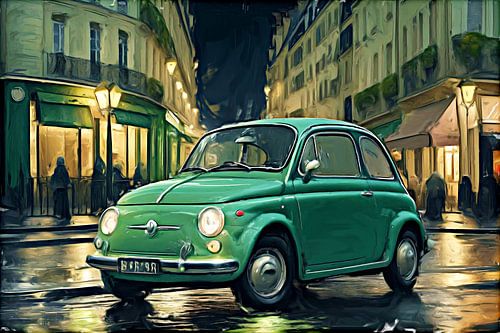 Fiat 500 vintage en vert
