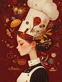 Vrouwen Schilderij | Whisk Away to Flavor van ARTEO Schilderijen