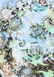 Blumen und Fraktale in Pastell