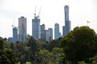 Skyline Melbourne 2018 Eureka als höchstes Gebäude.