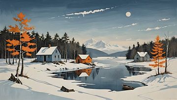 Scandinavische winter, winter in het noorden van Nick Wendt