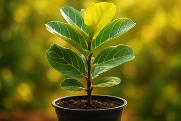 Grüne Blätter mit warmem Glanz von Art & Soul Creations