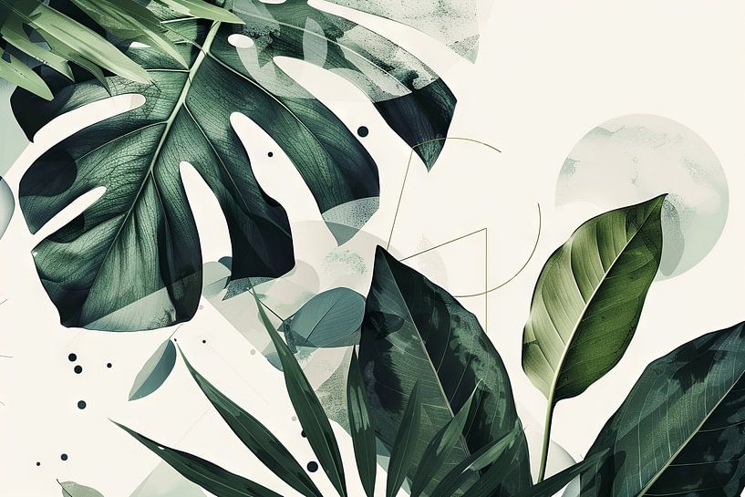 Tropische bladeren Monstera van Poster Art Shop