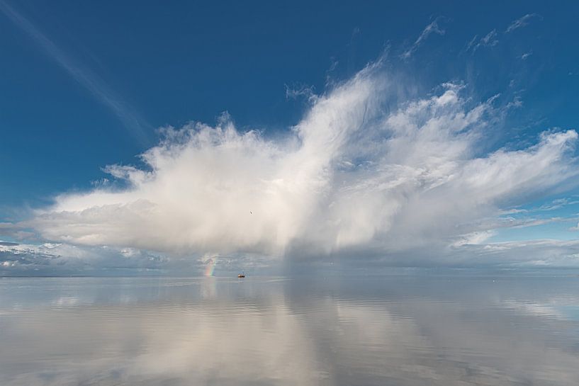 A windless day on the Wadden Sea seen from Roptazijl in Friesland by Harrie Muis