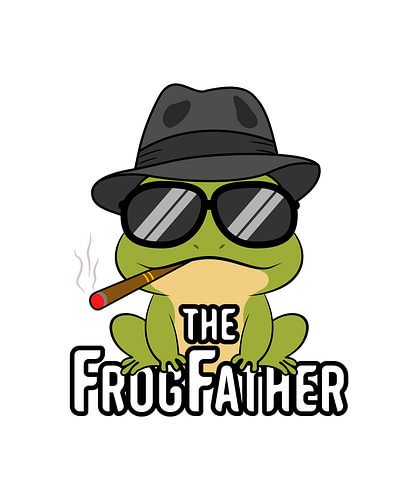 Der „Frogfather“ – Lustige Parodie-Illustration über einen Mafia-Frosch