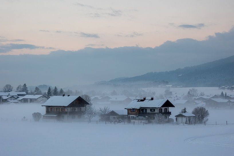 Cottages in the snow by Jordy Blokland