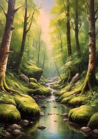 riviertje midden in het bos