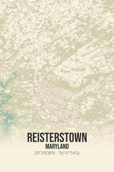 Carte ancienne de Reisterstown (Maryland), USA. par Affiches de lieux