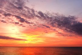 The beach at Cap d Agde at sunrise. by Flatfield