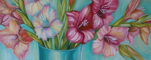 Vase de glaïeuls sur Studio des Fleurs