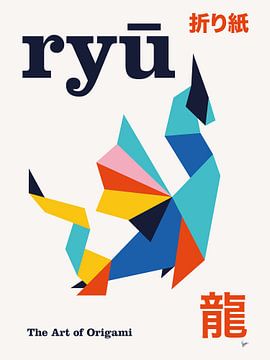 Nr. 05 Ryu Origami Geometrisches Poster von Chungkong Art