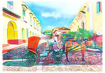 On the road in Cuba, motif 5 by zam art