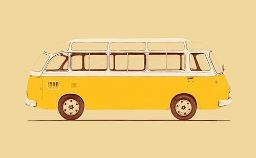 Gelber Lieferwagen von Florent Bodart