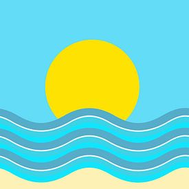 Zonsondergang, minimalisme van Violetta Honkisz