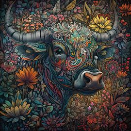  Koe No. 02 In Kleur by ARTEO Paintings