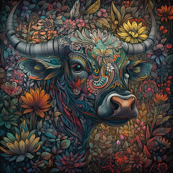  Koe No. 02 In Kleur von ARTEO Gemälde