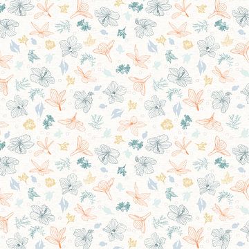 Floating Flowers grün-orange