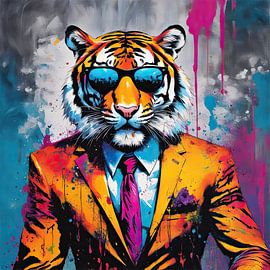 Pop Art Tiger 02.17 von Blickfänger Gemälde