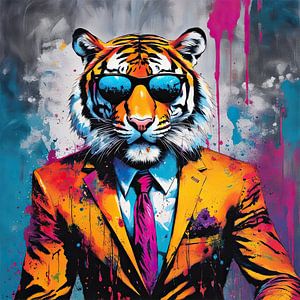 Pop Art Tiger 02.17 sur Blikvanger Schilderijen