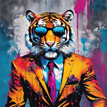 Pop Art Tiger 02.17 sur Blikvanger Schilderijen