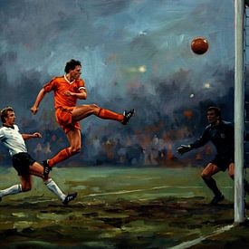 Nederland vs Duitsland 1988 Voetbalschilderij van Jan Keteleer