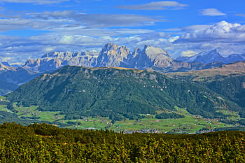 Blick vom Rittner Horn auf die Dolomiten