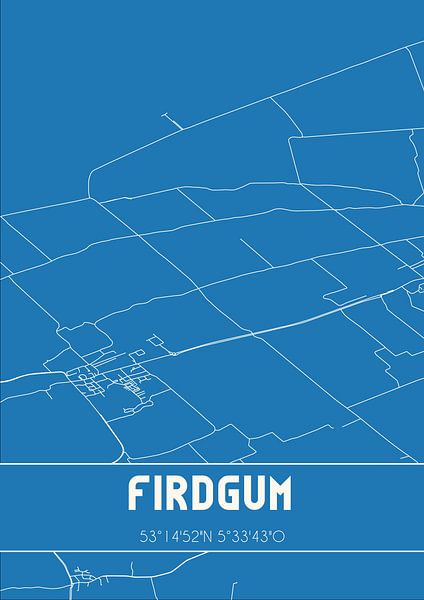 Blaupause | Karte | Firdgum (Fryslan) von Ortsdrucke