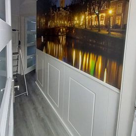 Customer photo: View of Zandbrug and Oudegracht in Utrecht from the Bemuurde Weerd by Donker Utrecht, as wallpaper