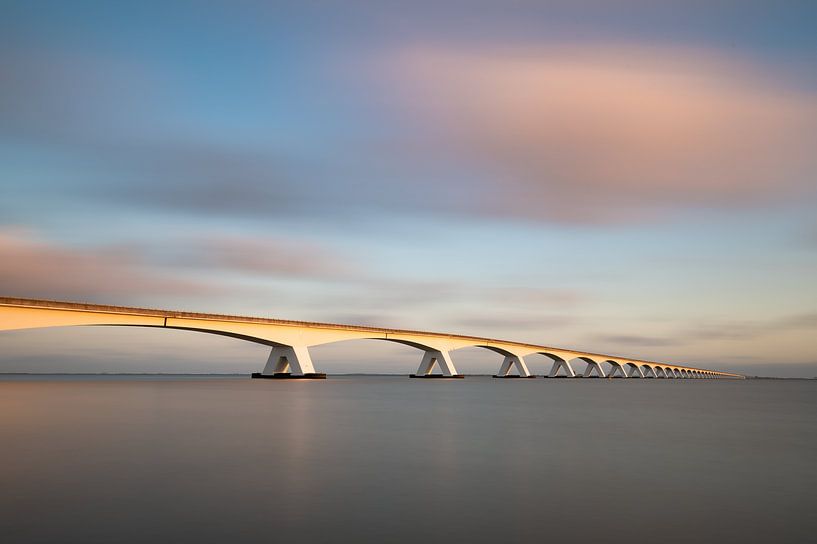 Zeeland bridge in the morning light by Mark Bolijn