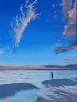 Beach near Castricum, acrylic painting by Marlies Huijzer