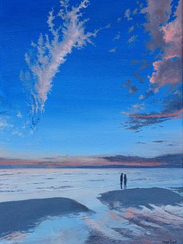 Strand bei Castricum, Acrylgemälde von Marlies Huijzer