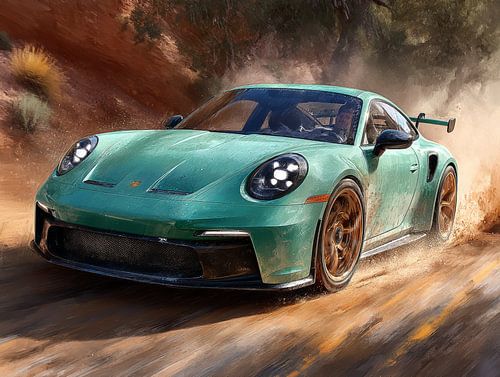 Porsche 911 GT3 RS Skizze Aquarell