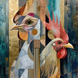 Abstract Chicken Painting | Rustic Elegance Unveiled by Eye catching paintings