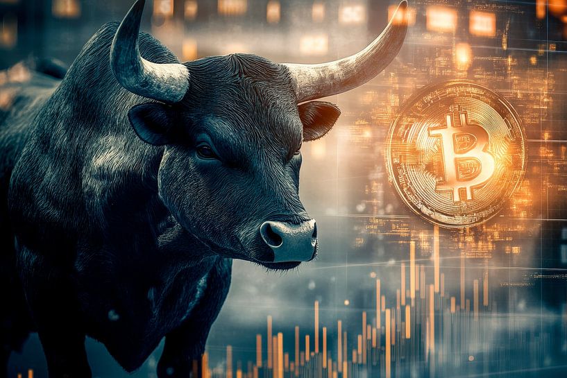 Ours et bitcoin : dynamique de marché par Poster Art Shop