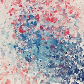 Bright abstract wall art, playful vivid painting by Dina Dankers