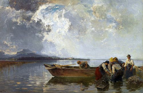 Vissers aan de Chiemsee, JOSEPH WOPFNER, Ca. 1910-1915