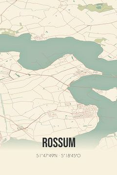 Vintage map of Rossum (Gelderland) by Rezona