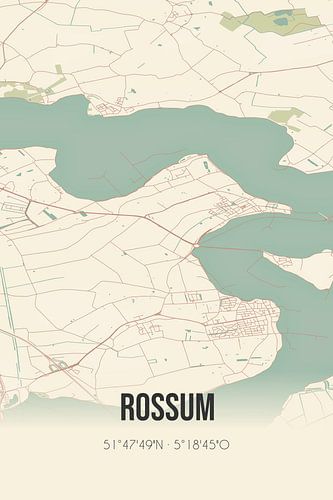 Vintage landkaart van Rossum (Gelderland)