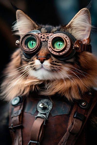 Cat in steampunk look by Poster Art Shop