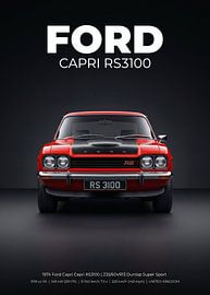 Ford Capri RS3100 de 1974, vue de face, photo prise en studio sur Cross